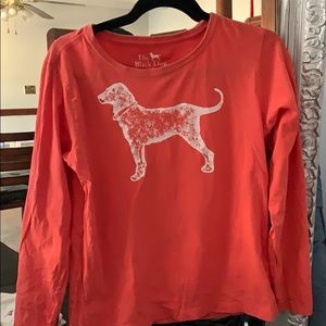 Peachy Orange Black dog long tee
